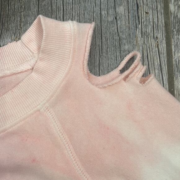 NWT Wild Fox distressed Multi Color Pink, Coral and beige sweatshirt Size: M - Picture 6 of 11